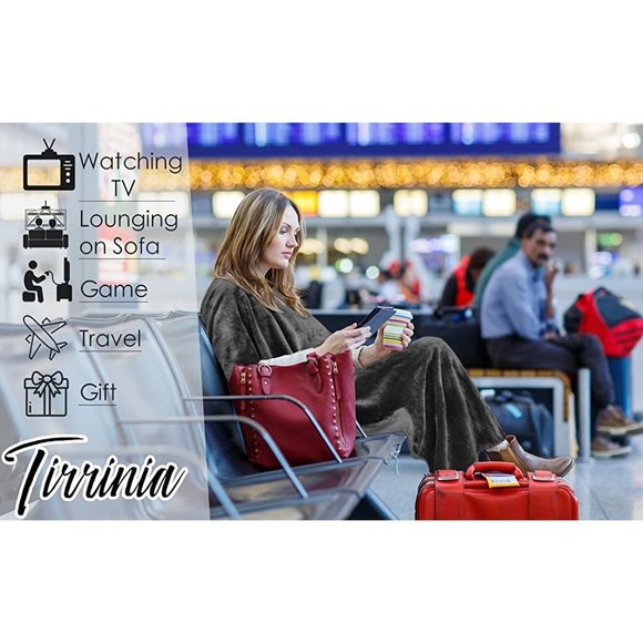 New Poncho Premium Cozy Fleece Portable Poncho Blankets with Built-in B… - Picture 9 of 10